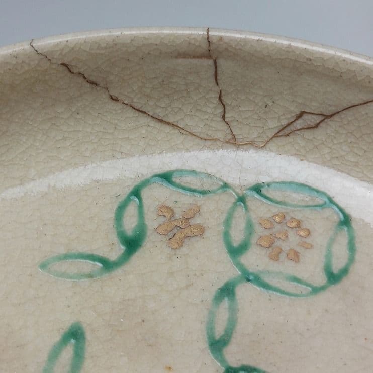 22-382古清水(粟田焼)の美山窯　小皿10客