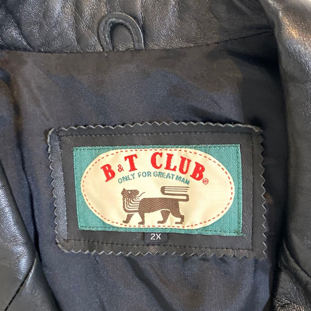 【美品】大きいサイズ　B &T CLUB ラムレザー　羊革　ジャケット　コート