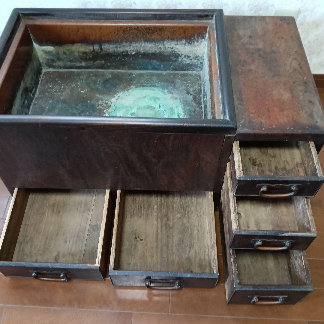 アンティーク　欅　長火鉢