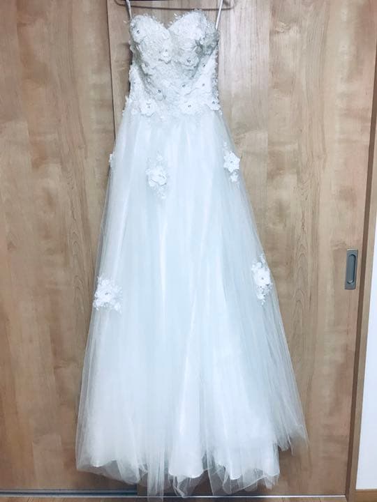 削除予定【クリーニング済】ウェディングドレス ロング 二次会