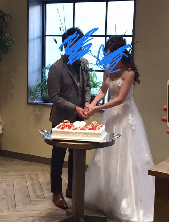 削除予定【クリーニング済】ウェディングドレス ロング 二次会