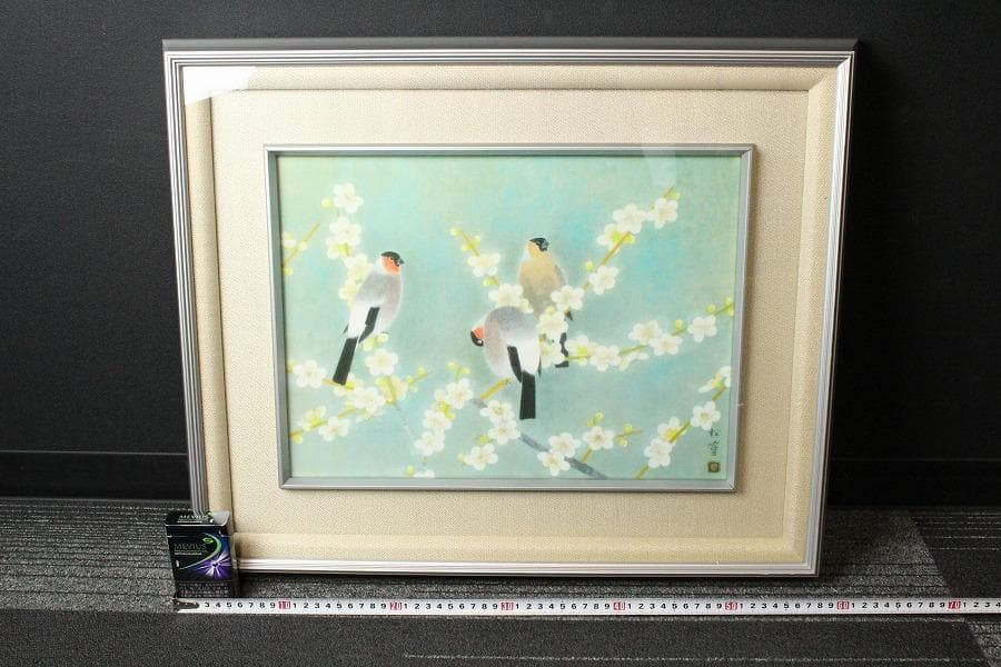 上村松篁 早春 リトグラフ 223/300 有名呉服屋蔵 美品(K-LC928)