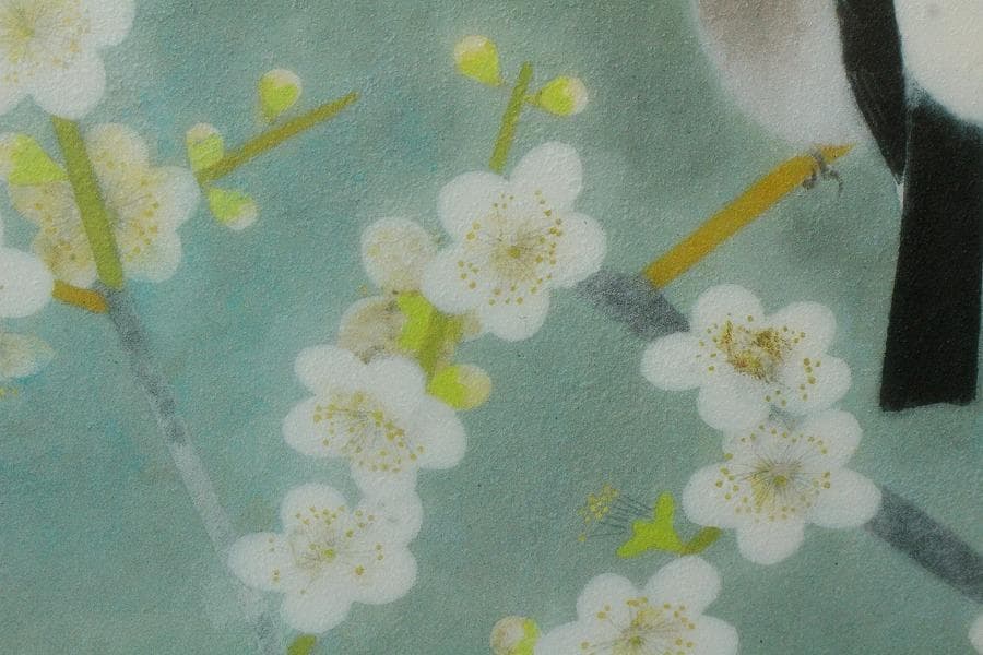 上村松篁 早春 リトグラフ 223/300 有名呉服屋蔵 美品(K-LC928)