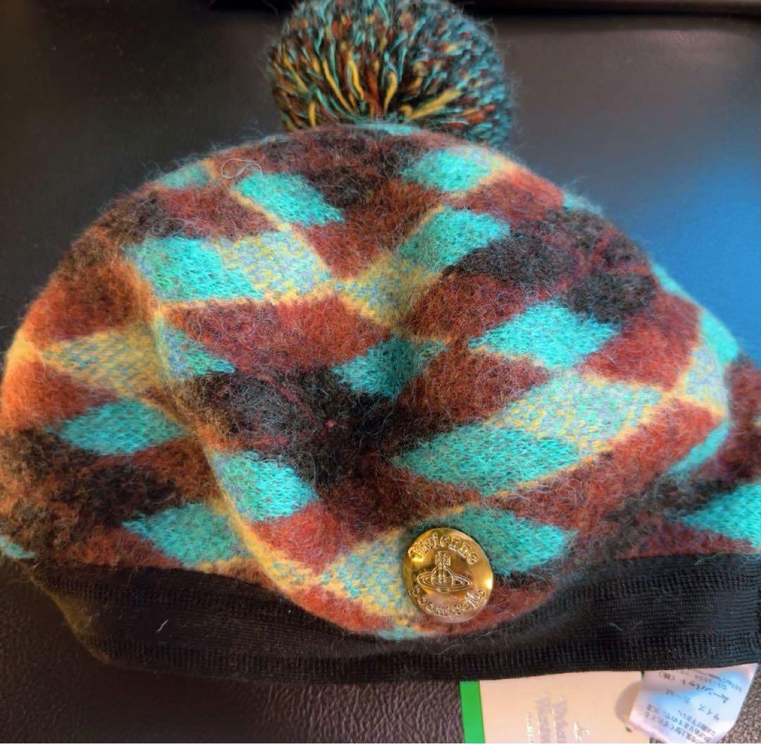 廃盤新品Vivienne Westwood ウールベレー帽　ポンポン付　グリーン