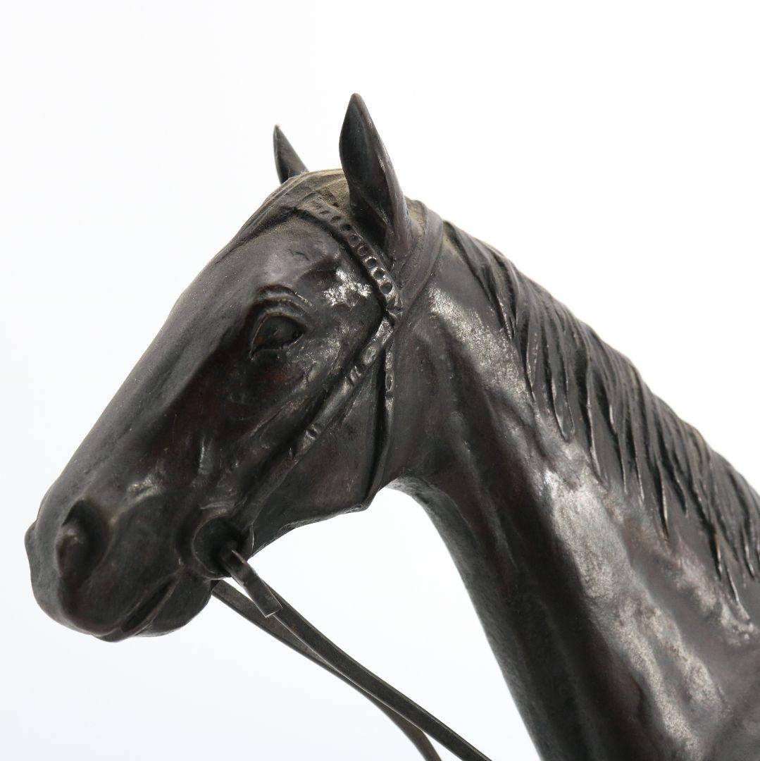 金工師 芳山造 銅製 馬置物 ブロンズ 高さ約33cm　OY390