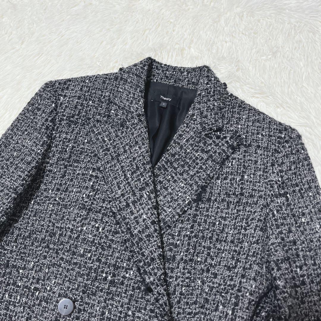 Theory チェスターコート　ツイード　ダブルブレスト