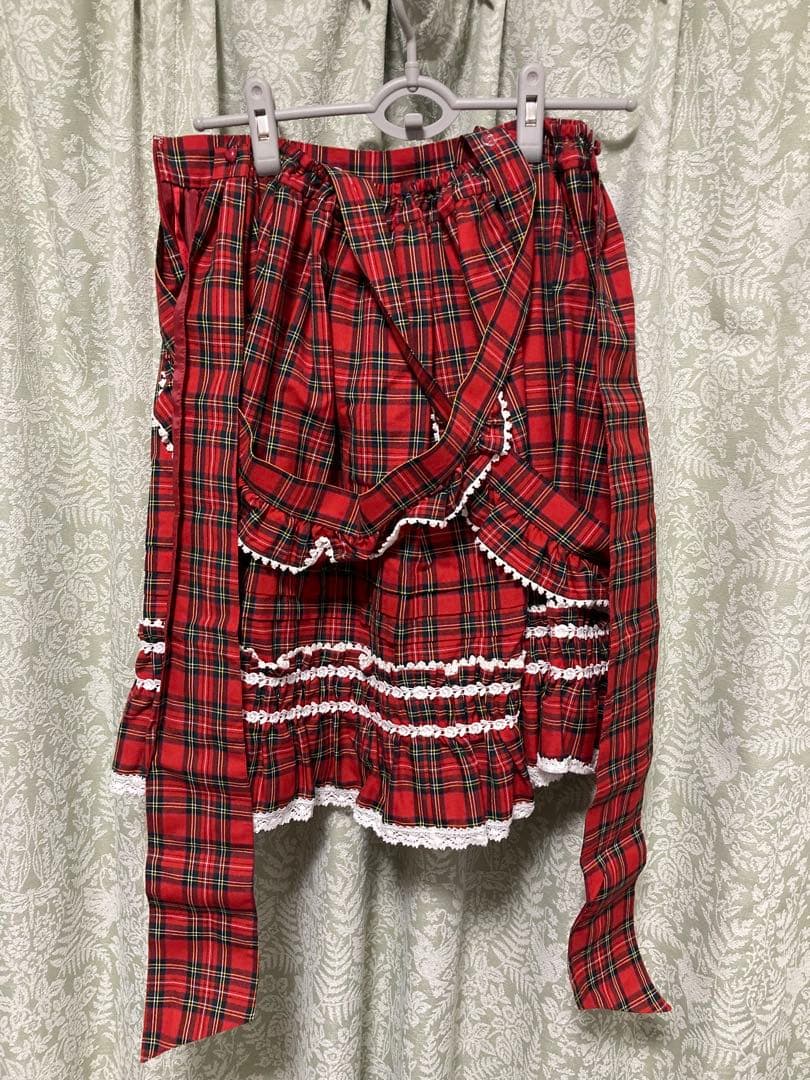 BABY タータンチェックスカート赤