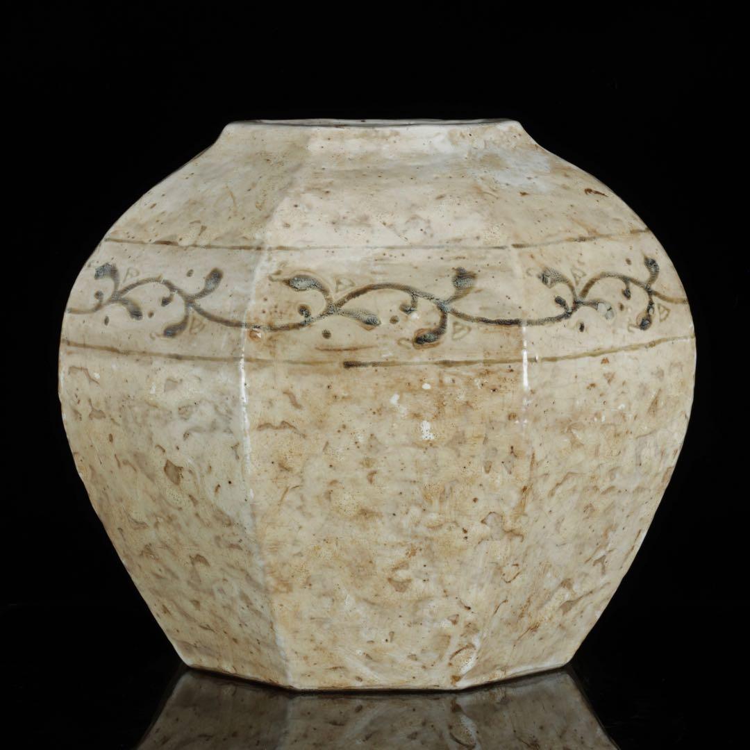 京焼 唐草文 大花瓶 共箱付 在銘 作家物 高さ29cm 飾壺 古美術 骨董品