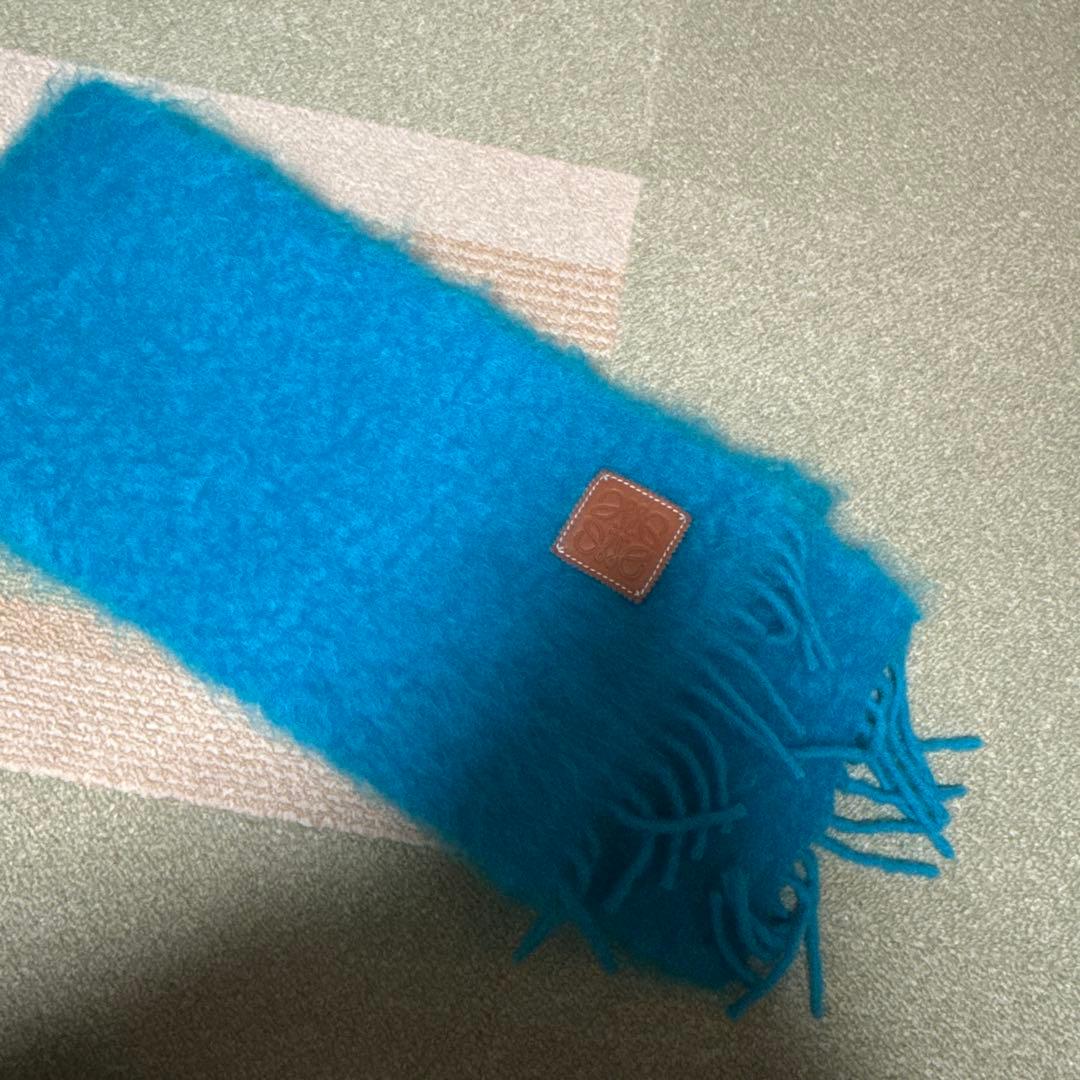 LOEWE マフラー ターコイズブルー