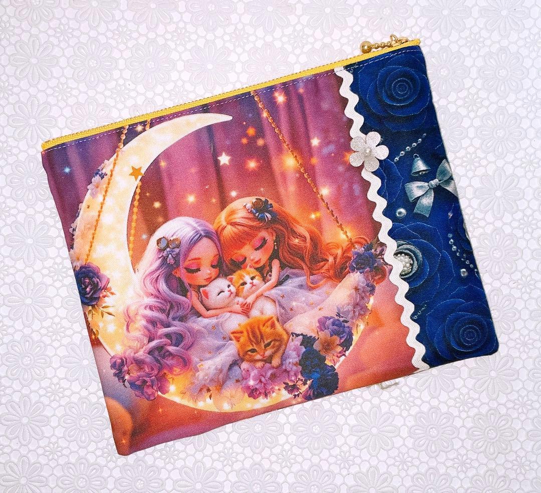 フラットポーチ♡レディ＆わんことにゃんこ