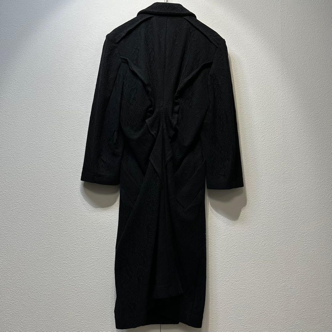 希少 11年製 コムデギャルソン 上質 総柄 変形 レース ステンカラーコート