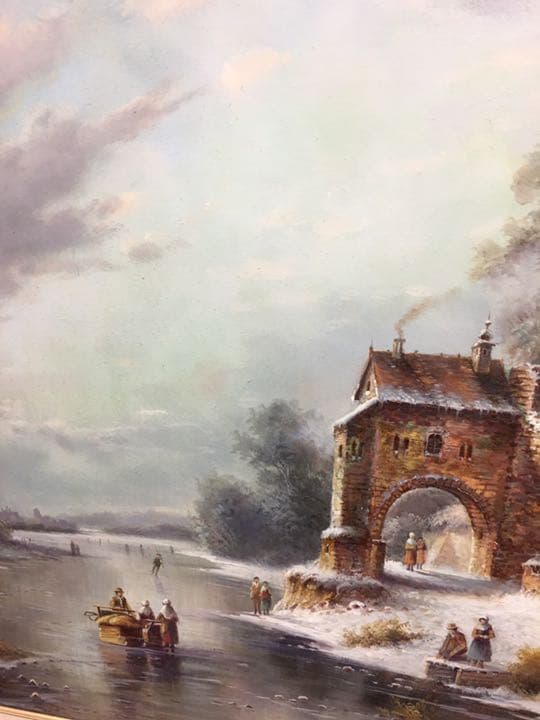 油絵  手描き 作品肉筆画 スーパーロング超大型サイズ油絵手がき