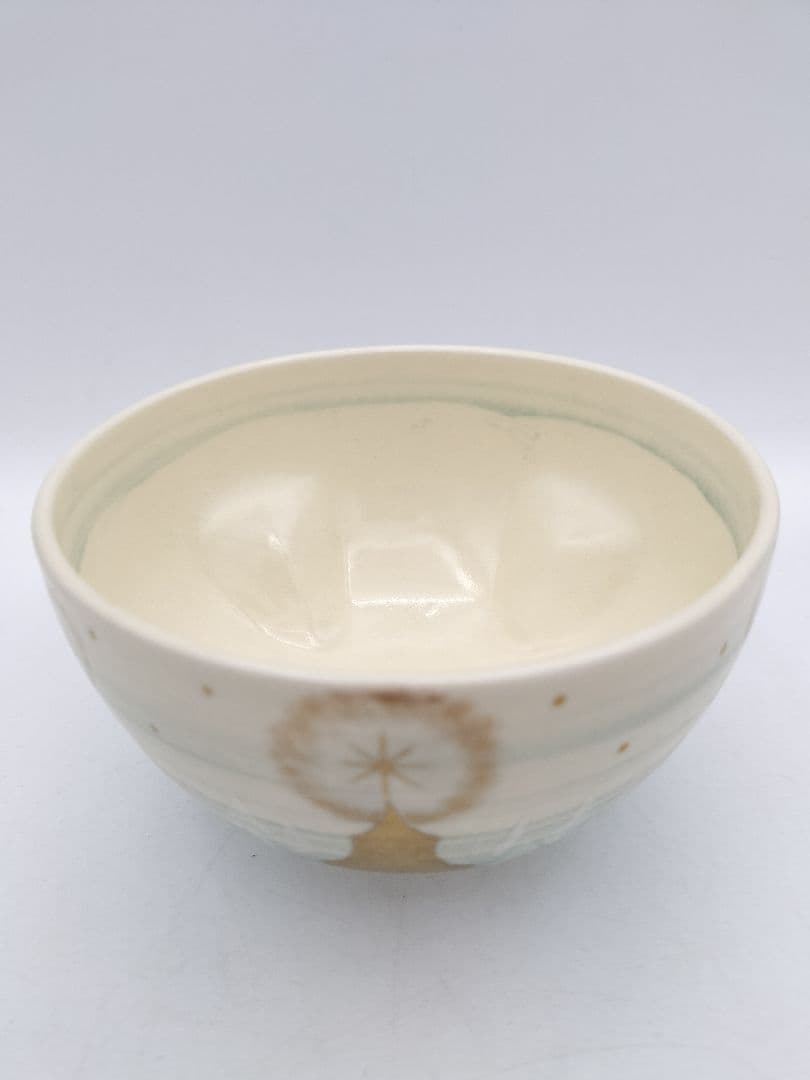 b993【新品・未使用】茶碗 聖夜 クルス文 今岡三四郎 木箱 茶道具