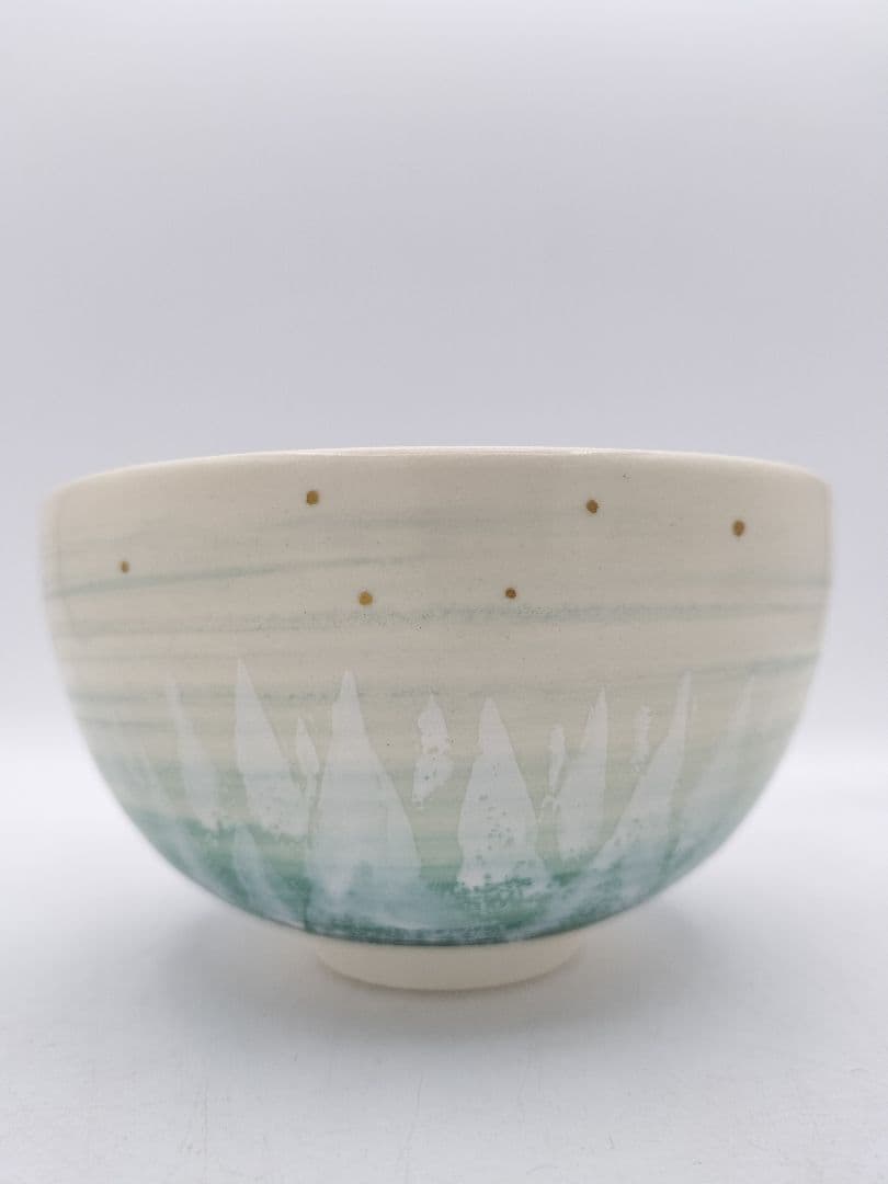 b993【新品・未使用】茶碗 聖夜 クルス文 今岡三四郎 木箱 茶道具