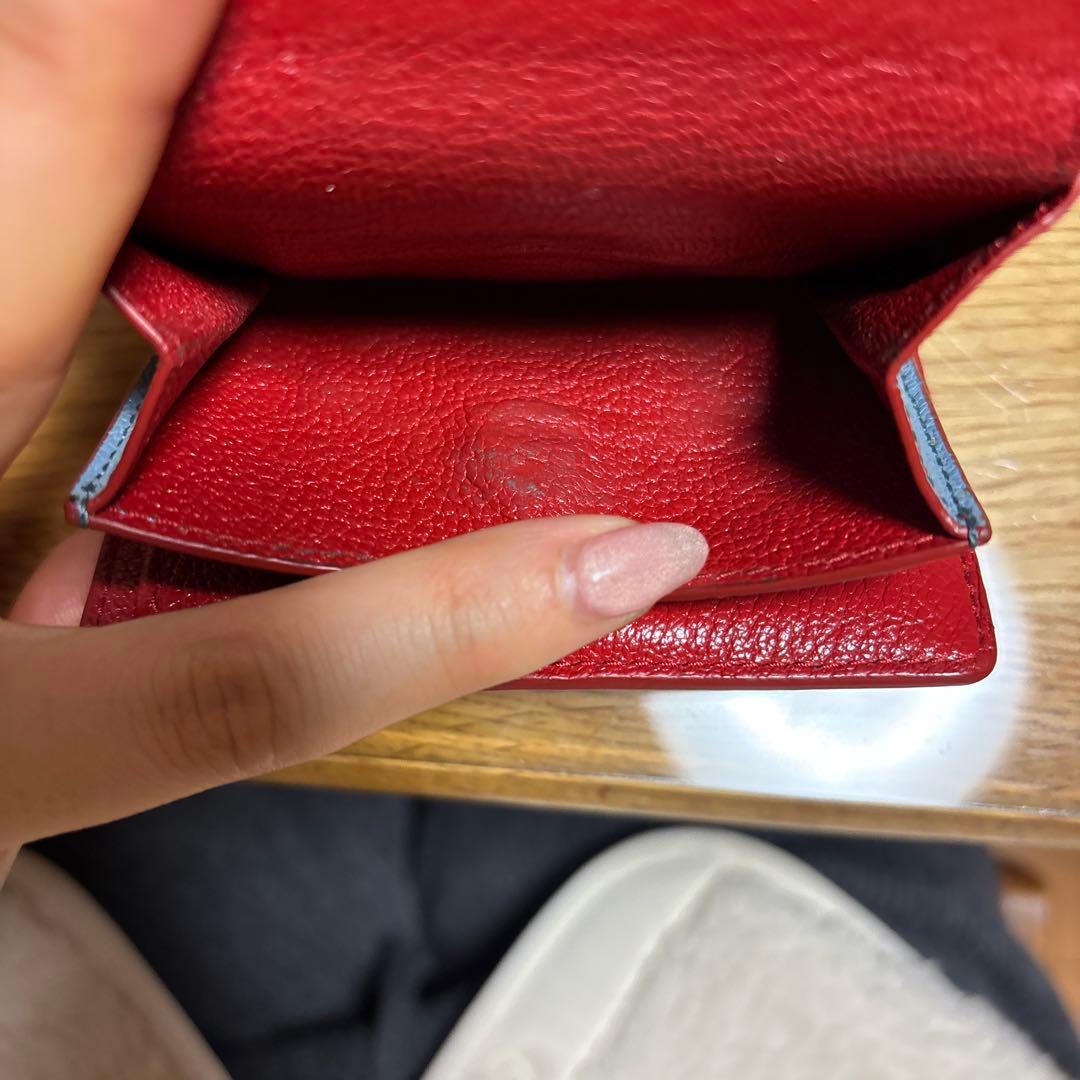 miu miu グレー ハート三つ折り財布