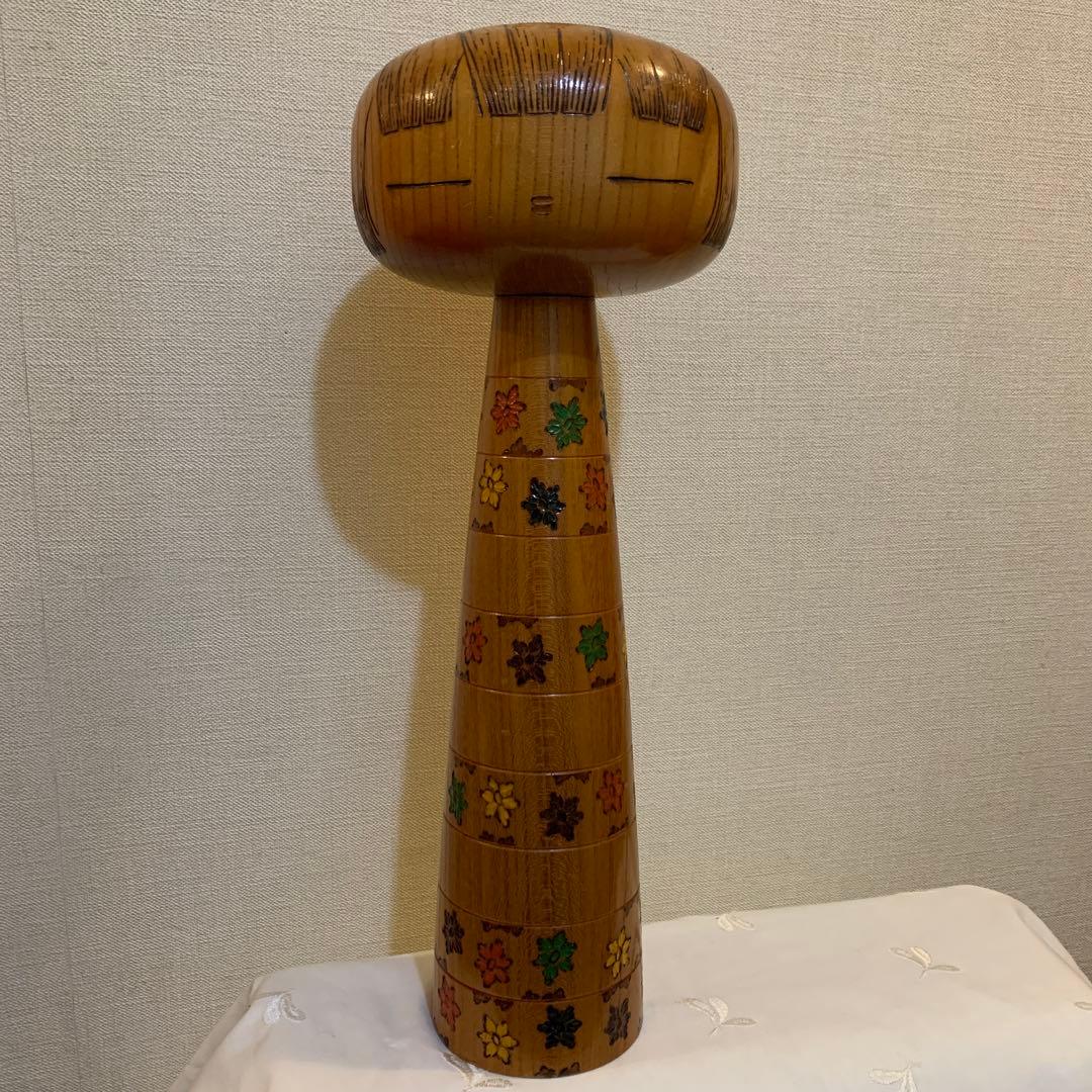 創作こけし　 辻田亮三作　【花のこみち】　高さ　約40㎝！