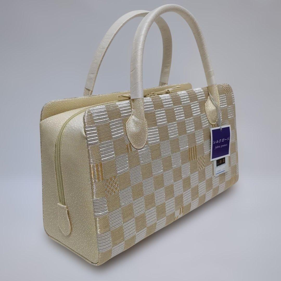 和装バッグ　利休バック　青費バック　バッグ　市松柄　市松　衿秀　和想庵