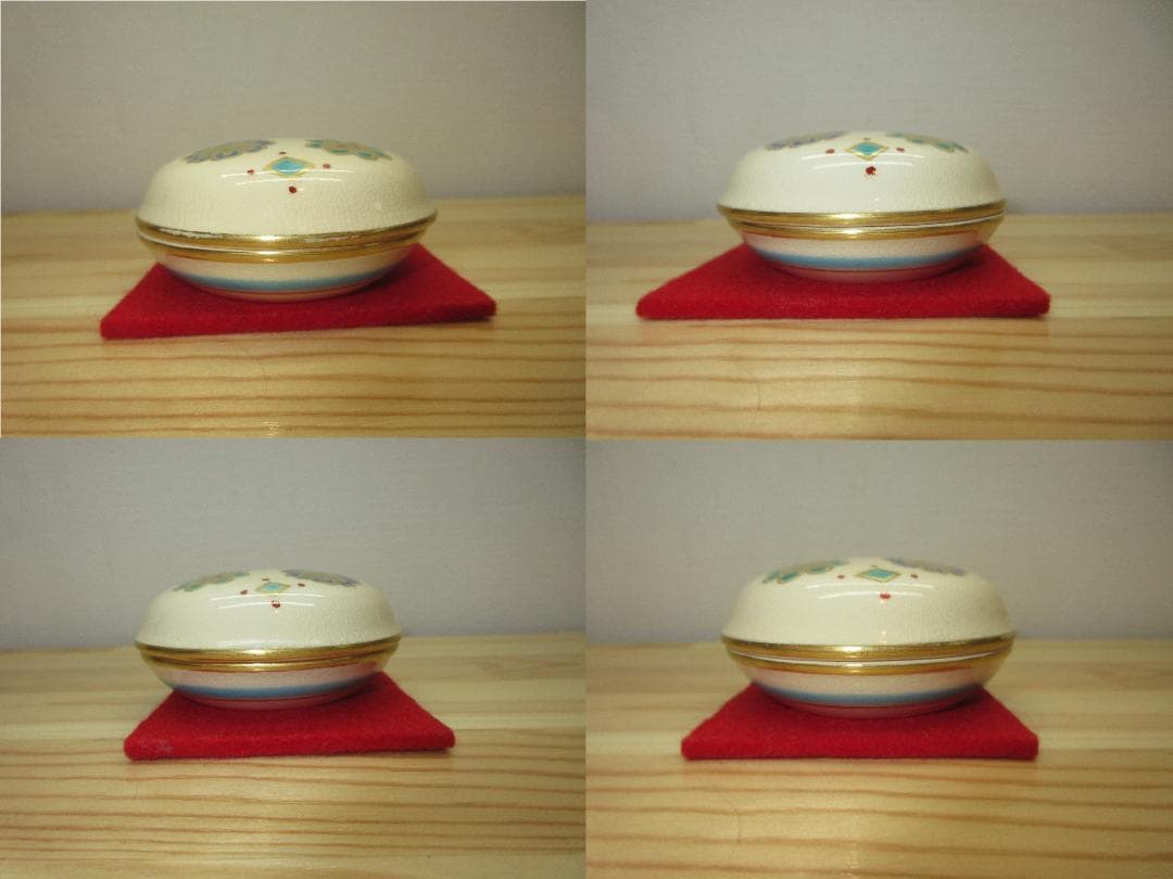 送料込【逢絢亭・訳あり新品】茶道具 香合 京焼 正倉院文様 手塚石雲 共箱入り