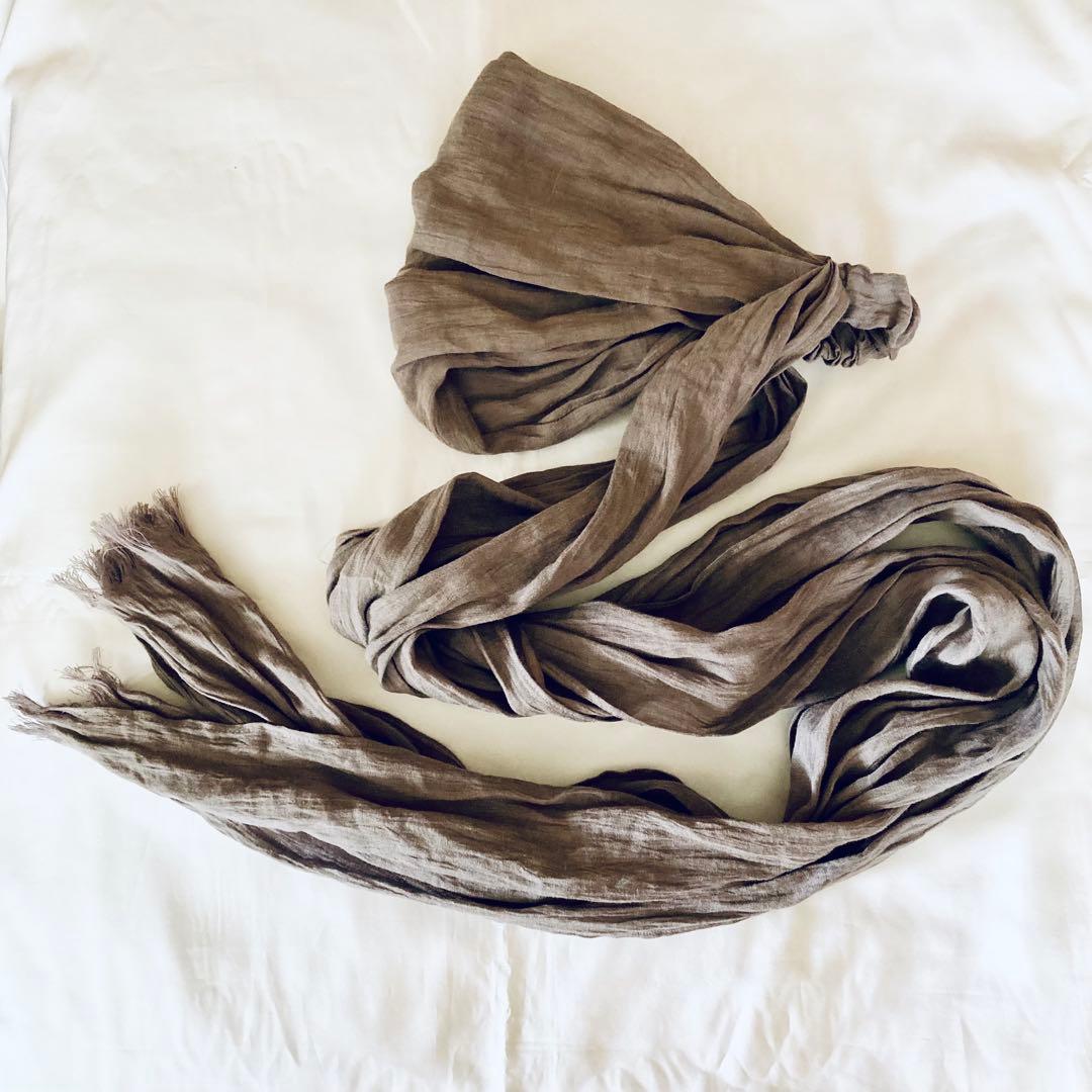 リネンガーゼ　アレンジロングリボン　ターバン