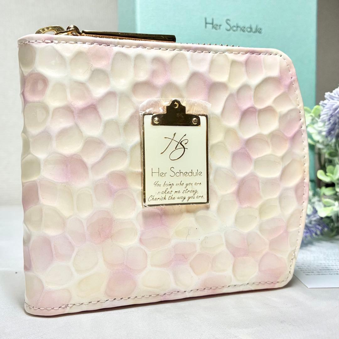 【新品】　ハースケジュール　チュレット　二つ折り財布　ホワイトローズ　人気