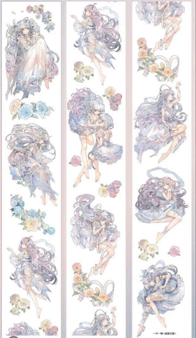 《在庫処分セール》海外　人物　マスキングテープ　墨魚 14点　⚠️ホロpet