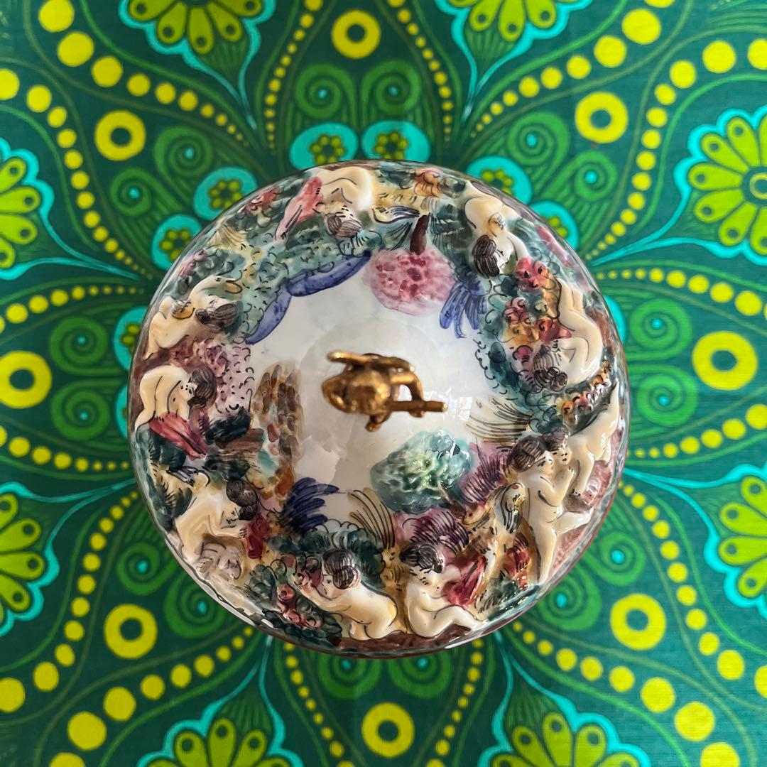 ☆REUGE☆リュージュ☆陶器製☆カラクリ オルゴール☆葉巻入れ【送料込み】