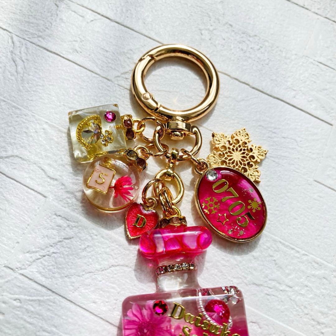 Lunaページ　Man名入れチャーム　レジンキーホルダー5点