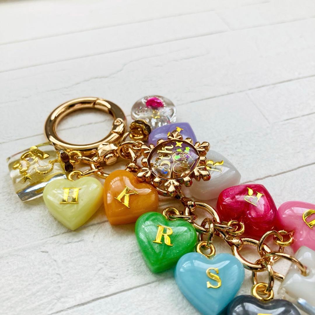 Lunaページ　Man名入れチャーム　レジンキーホルダー5点