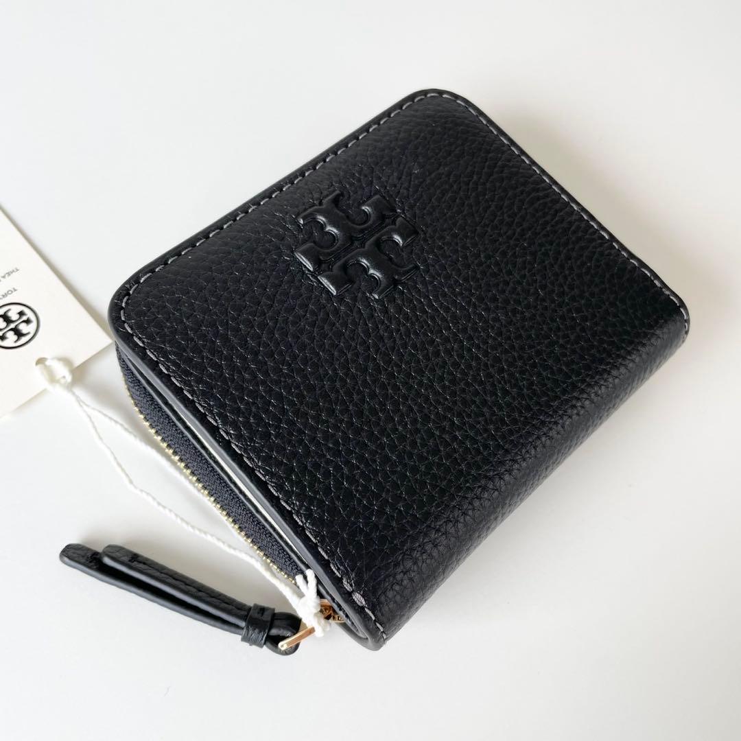 【新品】TORY BURCH 新作 ティア THEA 二つ折り財布 黒 本革