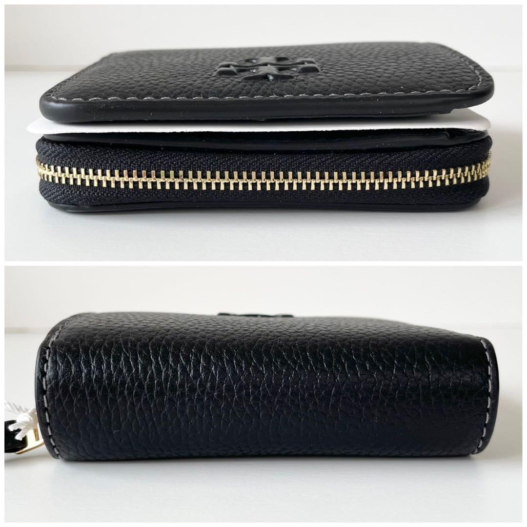 【新品】TORY BURCH 新作 ティア THEA 二つ折り財布 黒 本革