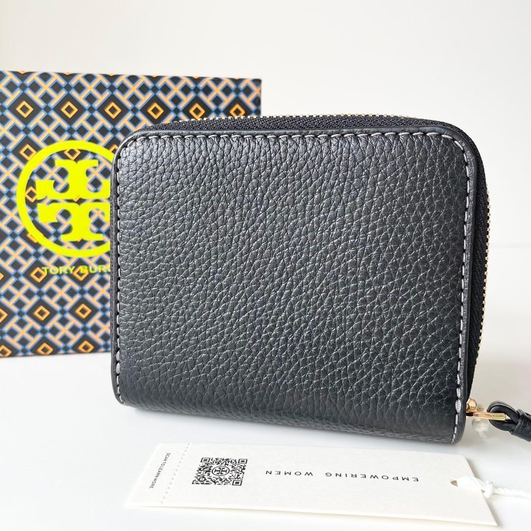 【新品】TORY BURCH 新作 ティア THEA 二つ折り財布 黒 本革