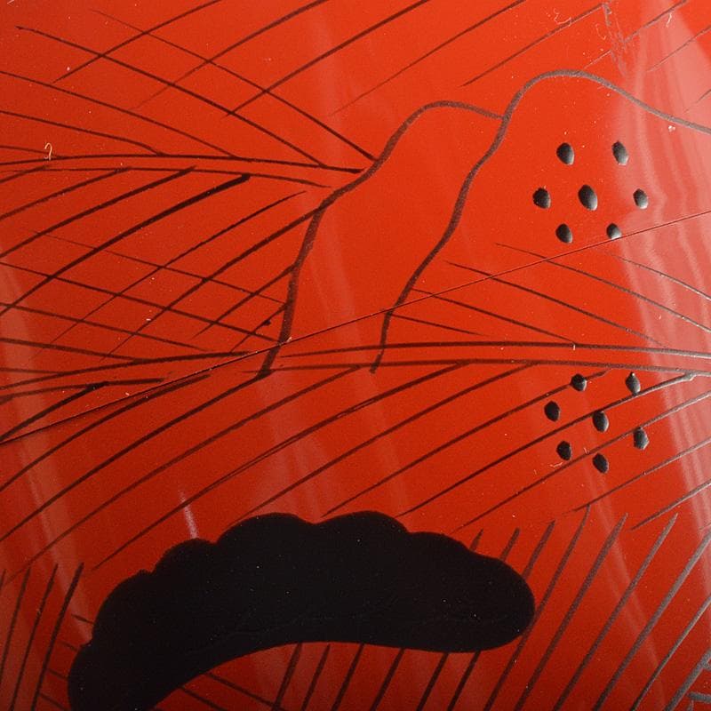 茶道具　井筒寛斎造　玄々斎好　鶴に山水図　曙棗　共箱　V　R5267