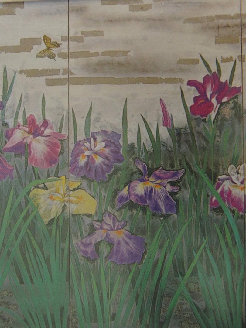 小宮山俊、【華宴（菖蒲）】、希少な額装用画集より、新品額装付、状態良好