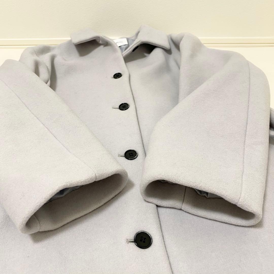 ♢新品♢SHIPS any シップス　ステンカラーコート　ライトグレー　水色