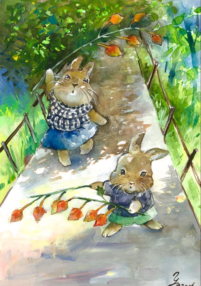 水彩画 原画 帰り道