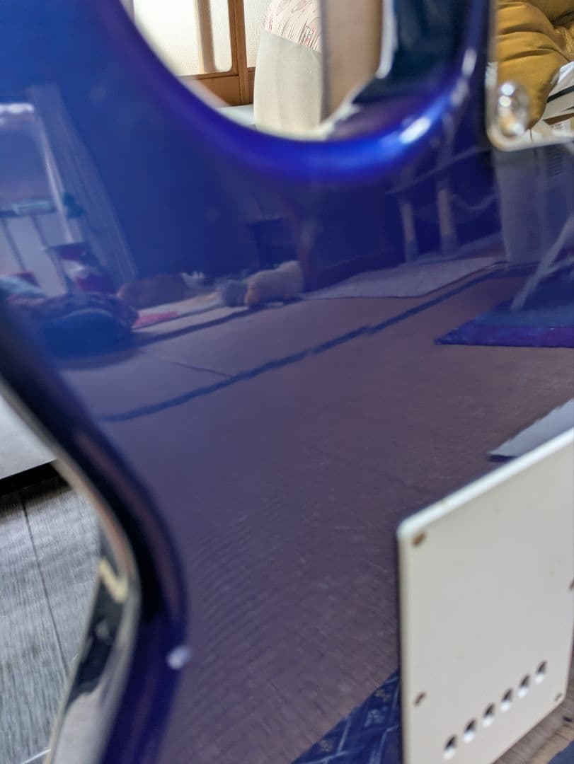 フォトジェニック　ブルー　エレキギター　ストラトキャスタータイプ