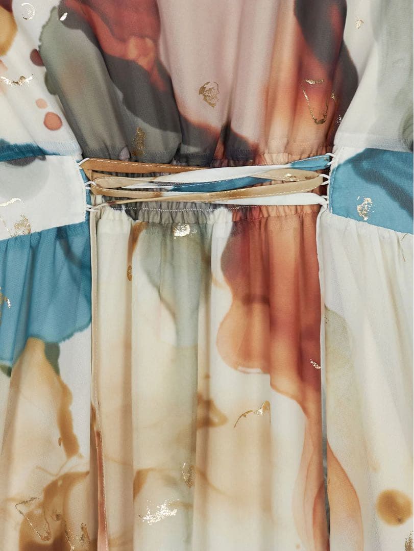 【美品】AMERI Mサイズインクアートドレス ワンピース