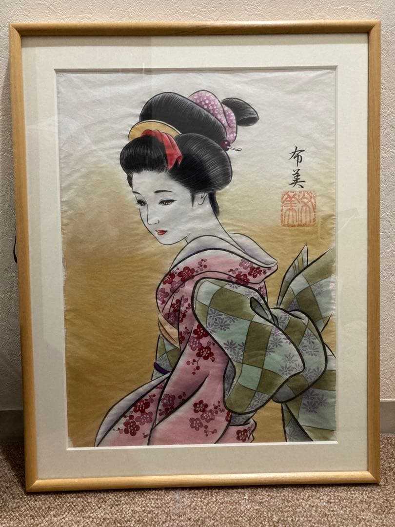 コスメを彩色に使用した日本画①