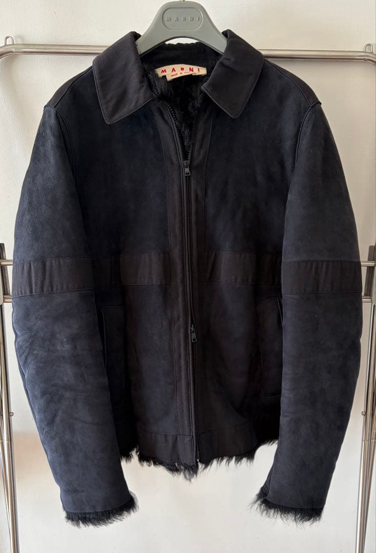 【購入希望値段交渉受付ます】MARNI ムートン シングルライダースジャケット