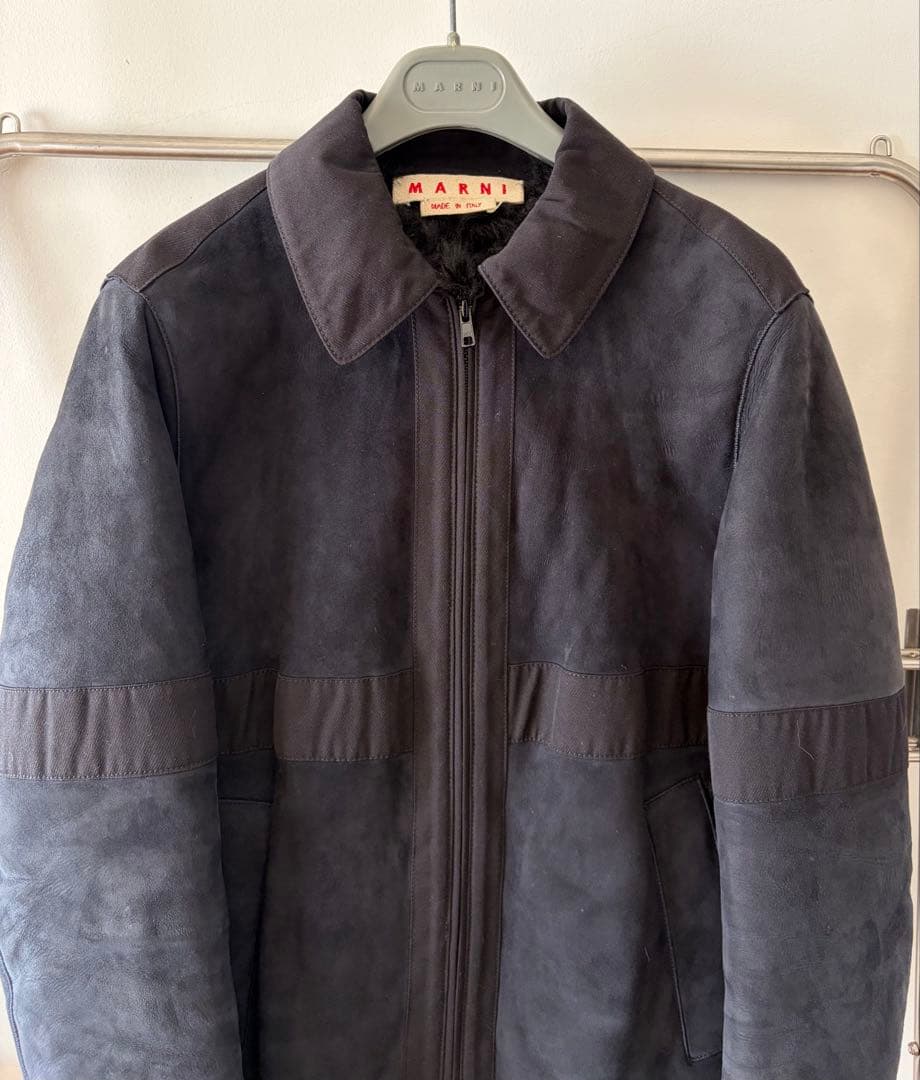 【購入希望値段交渉受付ます】MARNI ムートン シングルライダースジャケット