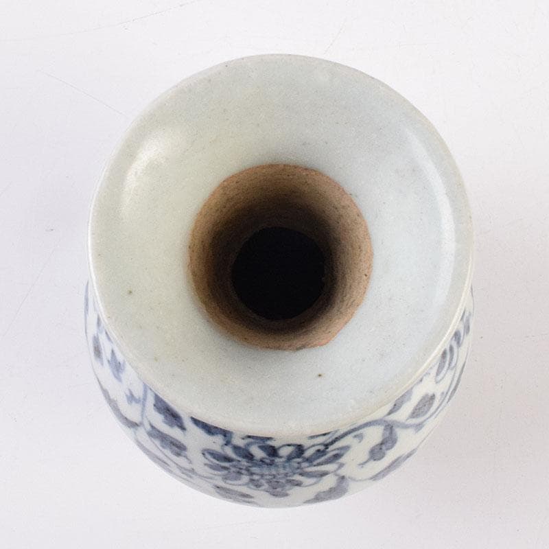 中国　青花　花卉文玉壷春瓶　N　R8966