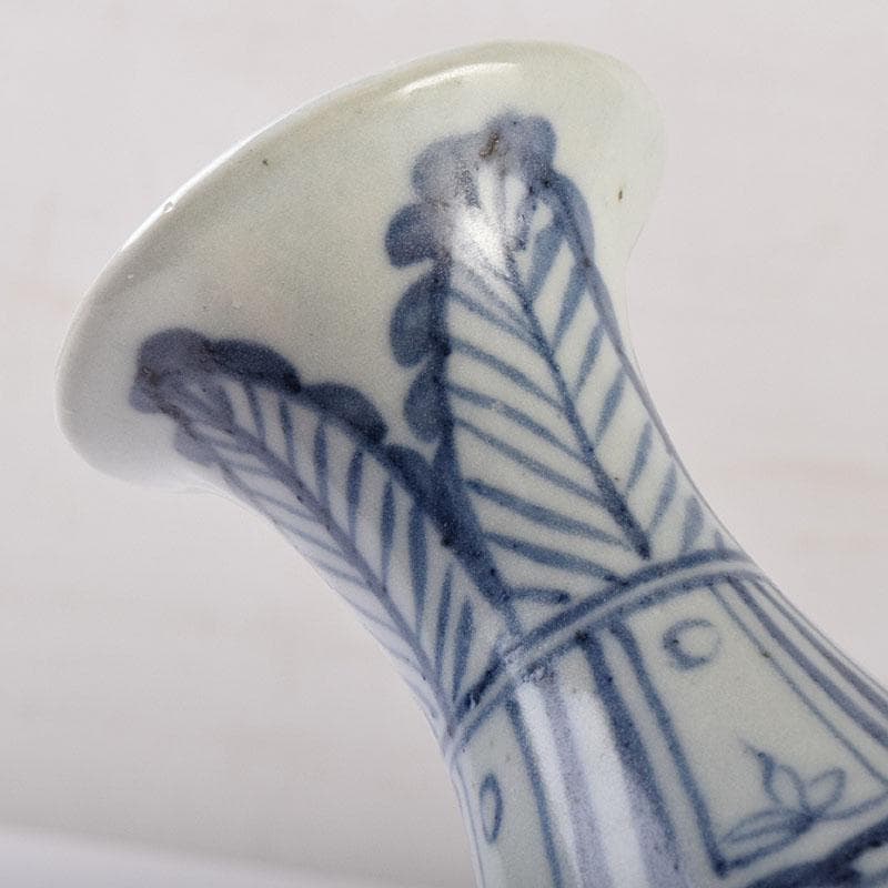 中国　青花　花卉文玉壷春瓶　N　R8966