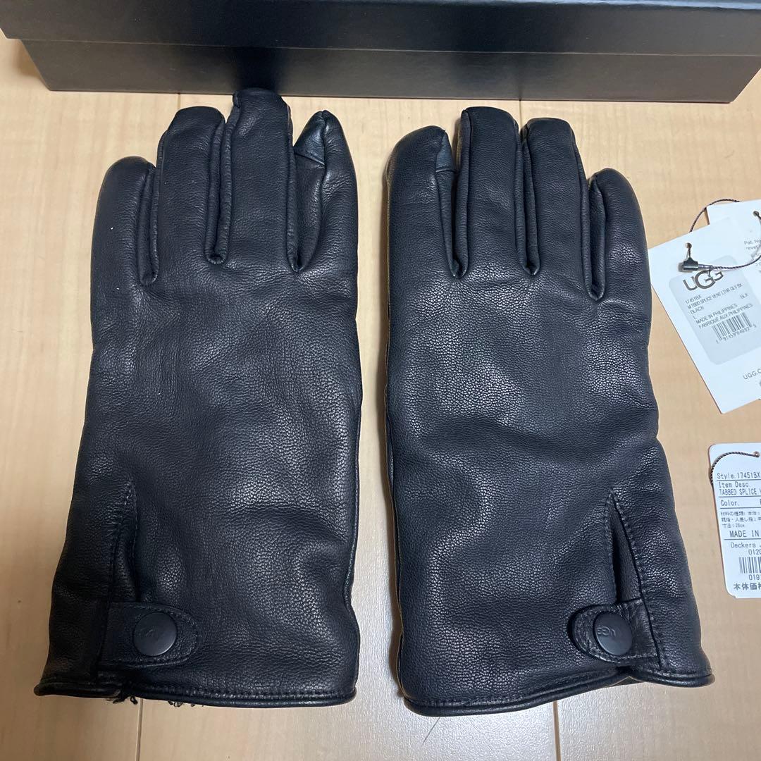 UGG レザーグローブ ブラック L 17451BX