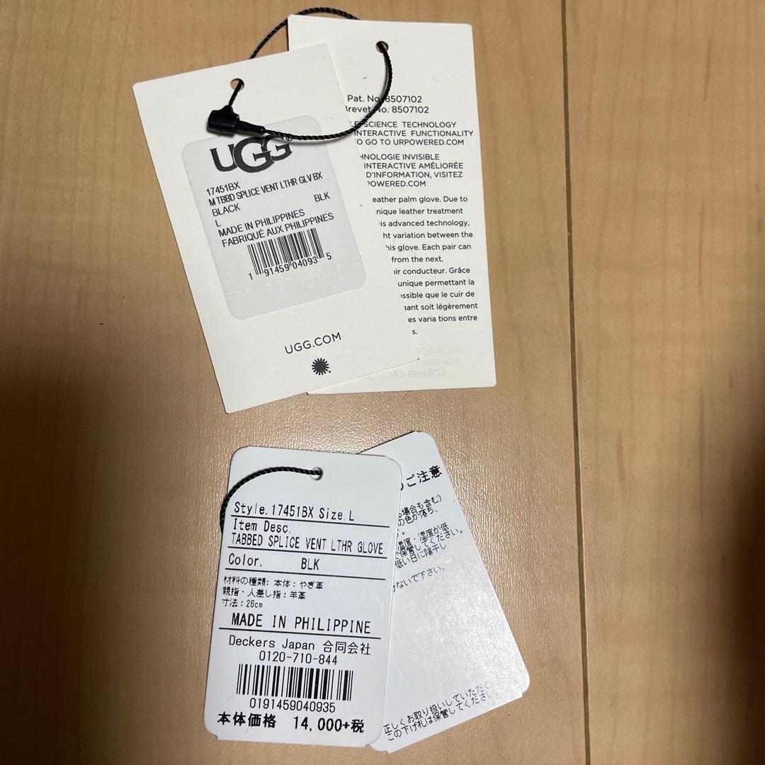 UGG レザーグローブ ブラック L 17451BX