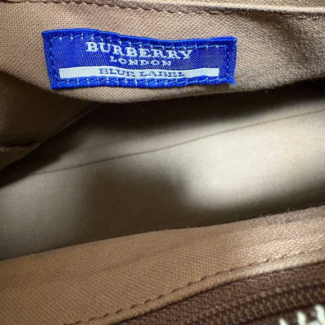 バーバリーロンドン ブルーレーベル ハンドバッグ トート ノバチェック　レッド