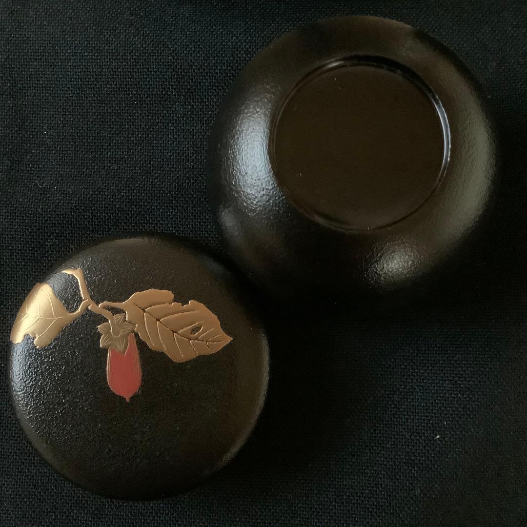 【茶道具】棗　筆柿蒔絵　乾漆 新井宗賀作 茶道