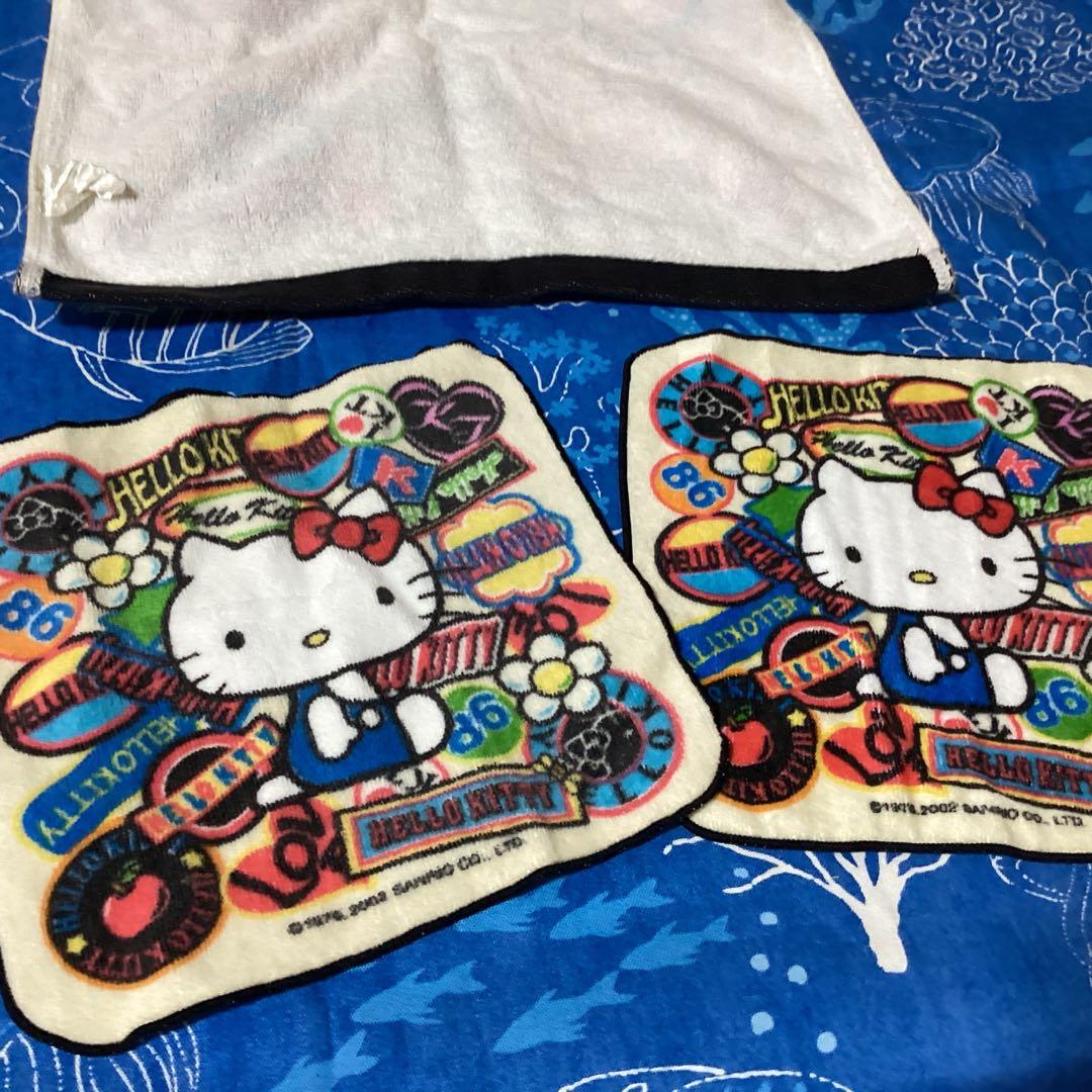 3428ハローキティマークホワイト　ハンカチ &タオルセット