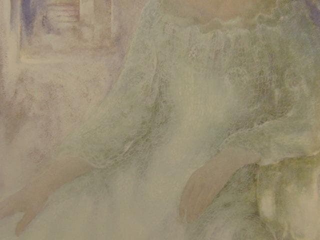 上田勝也、【夜】、希少な額装用画集より、新品額装付、状態良好