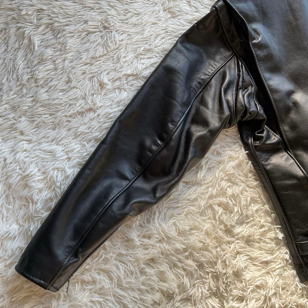人気✨schou 641 レザージャケット　シングルライダース　38 ブラック