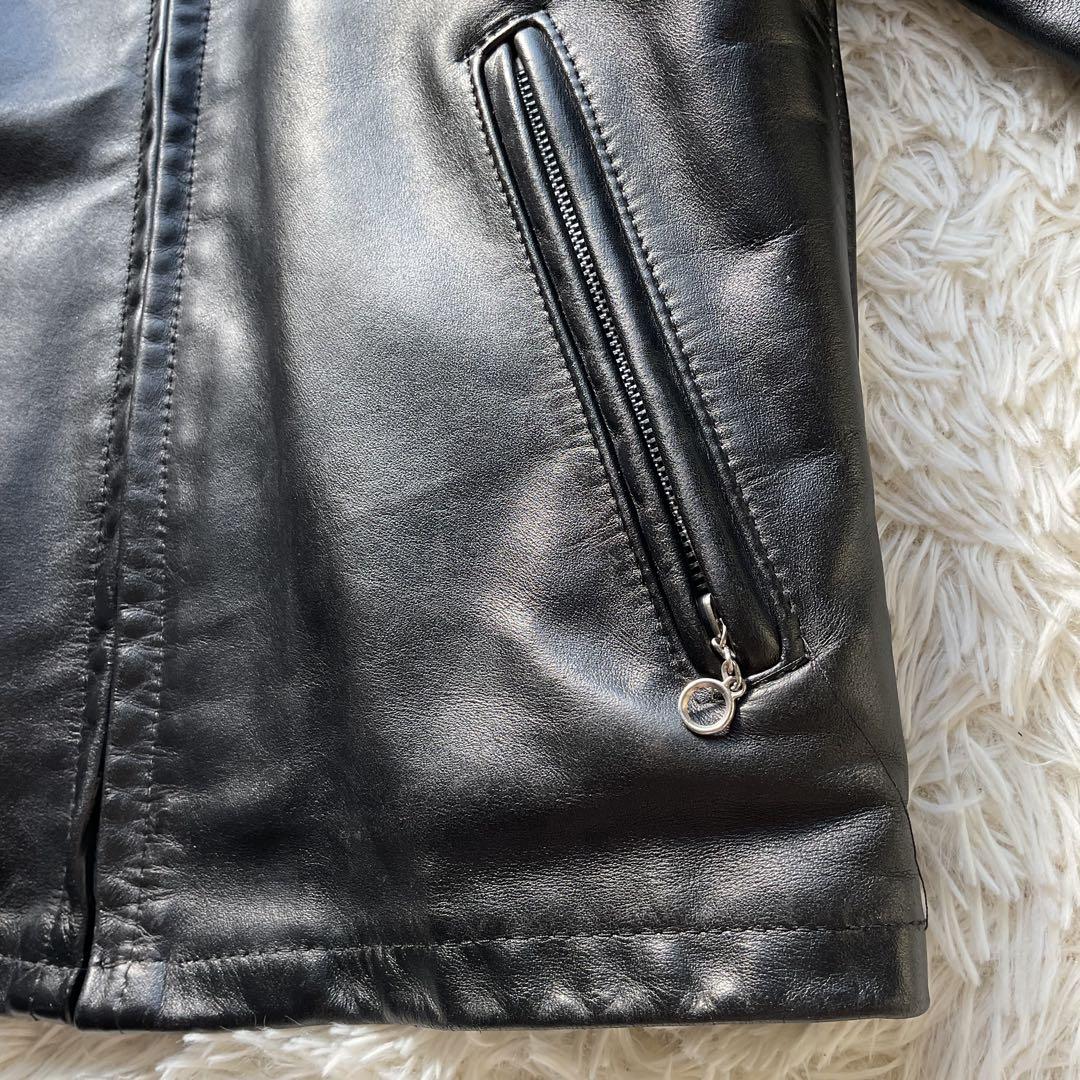 人気✨schou 641 レザージャケット　シングルライダース　38 ブラック